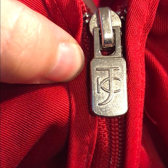 Cristobal Balenciaga Vtg red zip vest pockets sz L - Picture 7 of 8